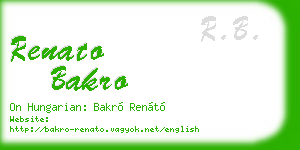 renato bakro business card